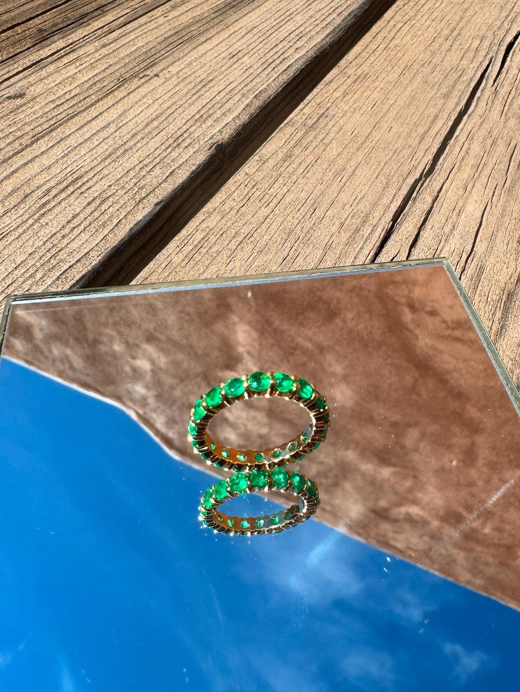Colombian Emerald Eternity Ring size 7- Moriah Stanton