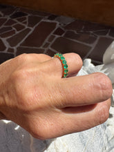 Load image into Gallery viewer, Colombian Emerald Eternity Ring size 7- Moriah Stanton