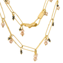 Load image into Gallery viewer, Pearl and Black Diamond Grand Abacus Chain - Erin Cuff