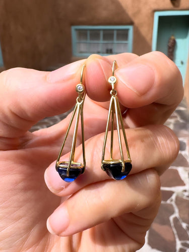 Royal Blue Sapphire Drop Earrings - Joanna Gollberg