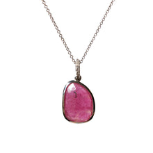 Load image into Gallery viewer, Pink Sapphire and Pave Diamond Necklace