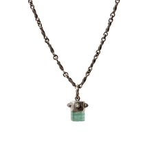 Load image into Gallery viewer, Aquamarine Pendant on Hand-Forged Segment Chain - Miranda Hicks