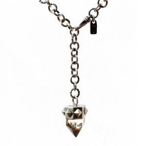 Garden Quartz Pendant on Extra-Long Hand-Forged Chain - Miranda Hicks