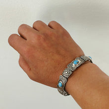 Load image into Gallery viewer, Butterfly Concho Bracelet with Kingman Turquoise - Rick Montaño