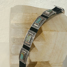 Load image into Gallery viewer, Large Rectangular Concho Bracelet with Kingman Turquoise - Rick Montaño