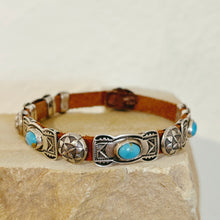 Load image into Gallery viewer, Butterfly Concho Bracelet with Kingman Turquoise - Rick Montaño