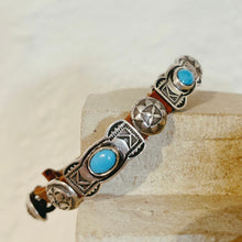 Load image into Gallery viewer, Butterfly Concho Bracelet with Kingman Turquoise - Rick Montaño