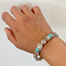 Load image into Gallery viewer, Butterfly Concho Bracelet with Kingman Turquoise - Rick Montaño