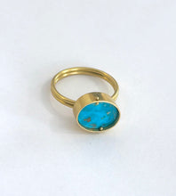 Load image into Gallery viewer, Turquoise &amp; 18k Gold Spinner Ring - Hilary Finck