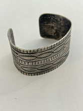 Load image into Gallery viewer, Early Navajo Stamped Ingot Silver Cuff - Vintage