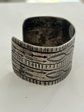 Load image into Gallery viewer, Early Navajo Stamped Ingot Silver Cuff - Vintage