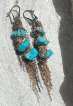 Load image into Gallery viewer, Gold Fringe &amp; Turquoise Earrings - Martin Bernstein