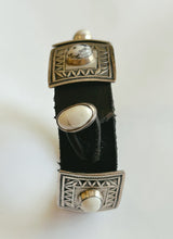 Load image into Gallery viewer, White Buffalo Turquoise Concho Bracelet - Rick Montaño