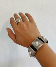 Load image into Gallery viewer, White Buffalo Turquoise Concho Bracelet - Rick Montaño