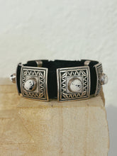 Load image into Gallery viewer, White Buffalo Turquoise Concho Bracelet - Rick Montaño
