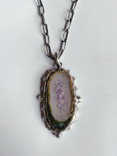 Load image into Gallery viewer, Amethyst Geode + Pearl Necklace - Miranda Hicks