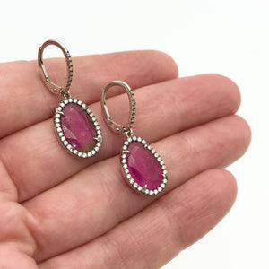 Pink Tourmaline and Diamond Earrings - Goldhenn