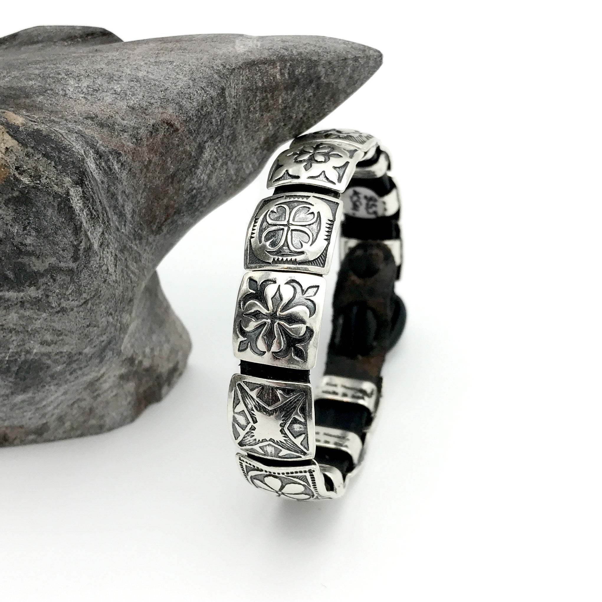 momo　ブレスレット Signature Bracelet with X-Small Conchos - Rick Montaño – Momo Taos