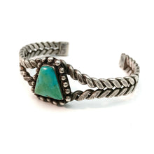 Load image into Gallery viewer, 1920s Silver and Turquoise Cuff