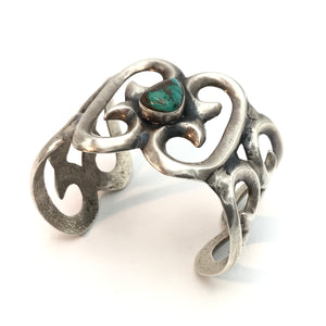 Vintage Navajo Silver and Turquoise Cuff