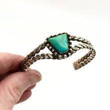 Load image into Gallery viewer, 1920s Silver and Turquoise Cuff