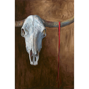 Cow Skull with Ribbon - Carrie Dean Schultz