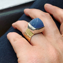 Load image into Gallery viewer, Namibian Chalcedony Sugarloaf Ring - Moriah Stanton