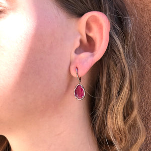 Pink Tourmaline and Diamond Earrings - Goldhenn