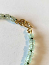 Load image into Gallery viewer, Faceted Prehnite Beads on Knotted Silk with 18k gold- Goldhenn