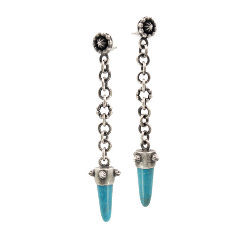 Tibetan Turquoise Pendulum Earrings - Miranda Hicks