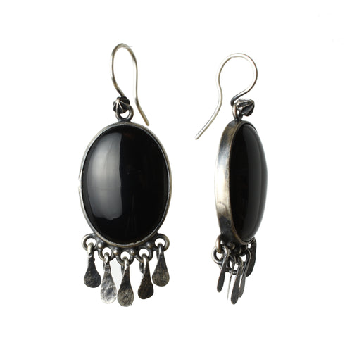 Black Onyx Tassel Earrings - Miranda Hicks
