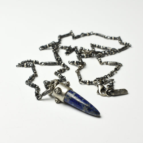 Lapis Bullet on Rosary Chain - Miranda HIcks