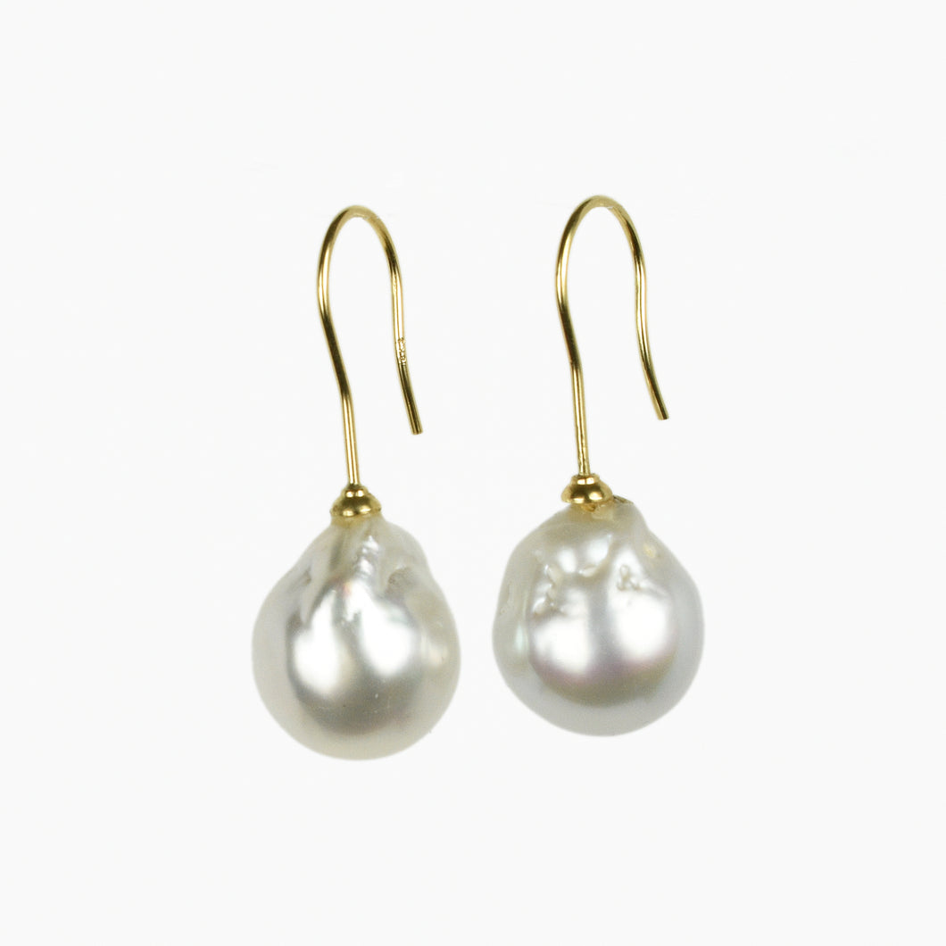 Large White South Sea Pearls on French Wires - Moriah Stanton